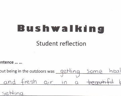 <p>Written response: Bushwalking</p>