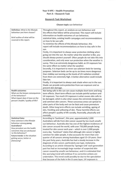 <p>Research report: Health issue</p>