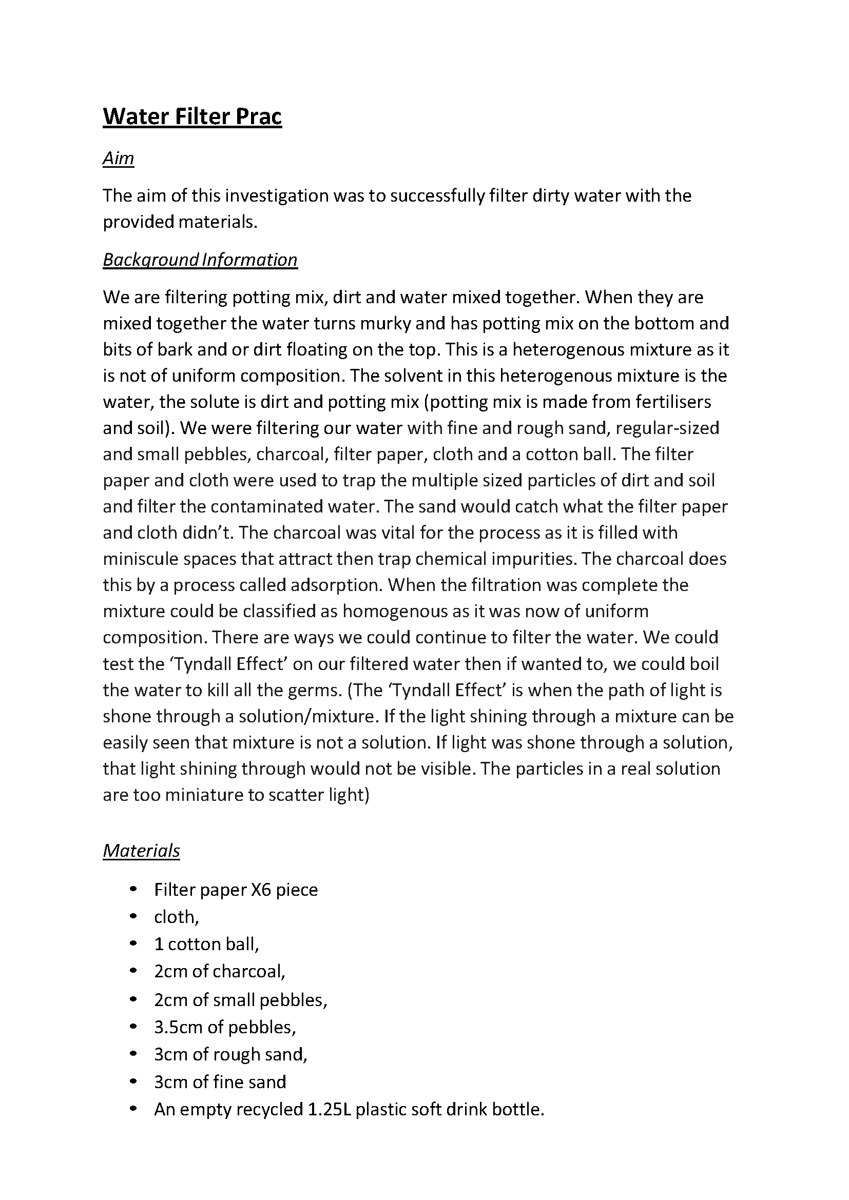 water purification introduction essay